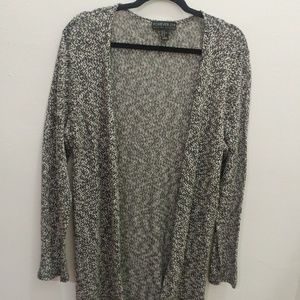 Forever 21+ black and white marbled long cardigan